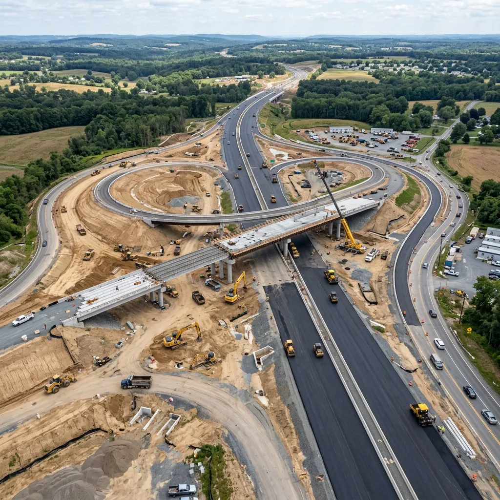 NHAI Highway Interchange Paving and Road Construction by Class-I Contractor Sri Vari Constructions in Tamil Nadu